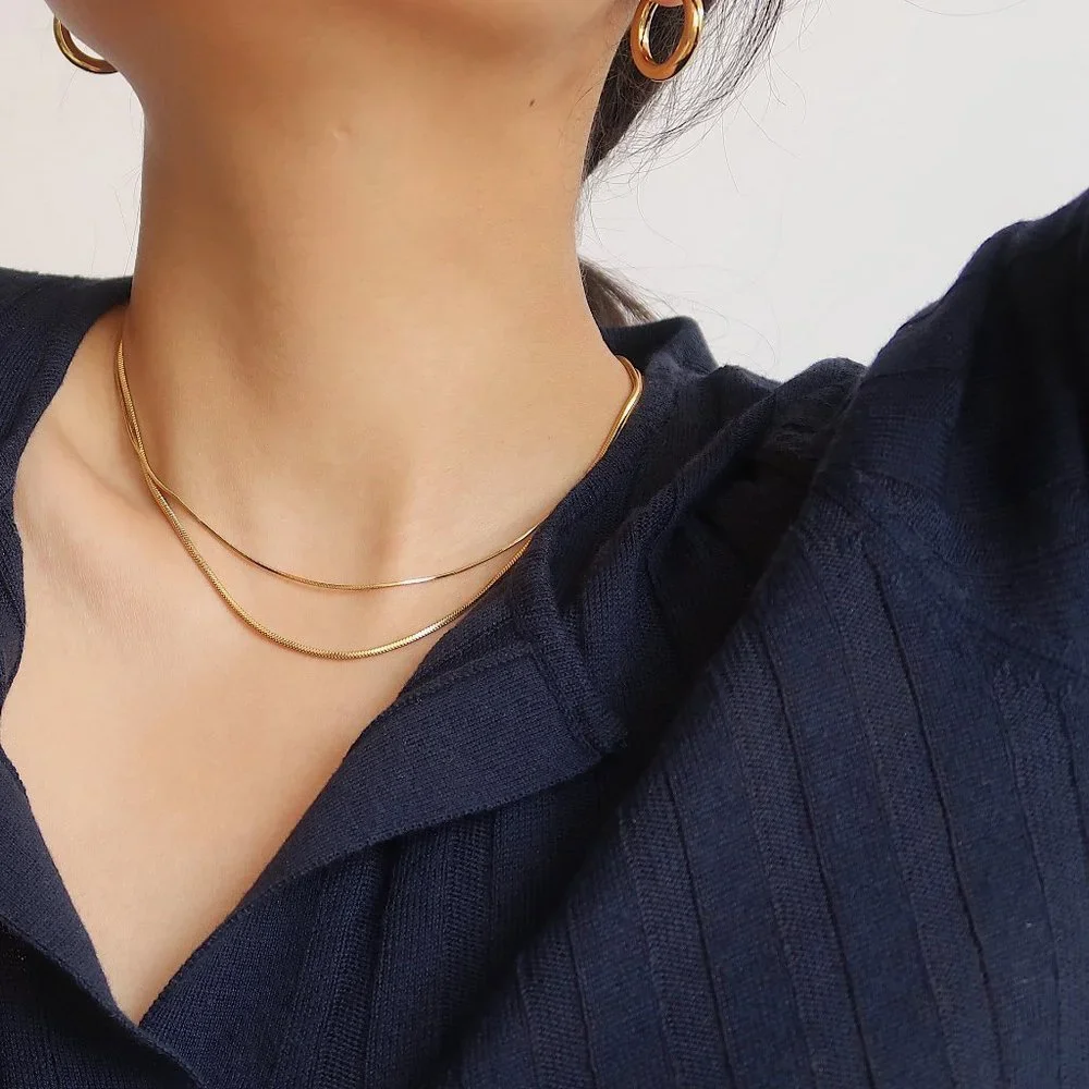 NEW 18K Gold Plated Snake Chain Necklace